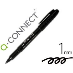 Marcador Q-Connect p/ CD/DVD Ponta Fibra Permanente Preto Ponta Redonda 1,0mm