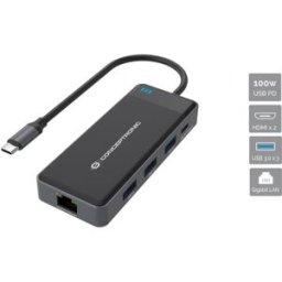 Docking Station USB-C USB-C Macho com HUB 3x USB 3.0 + 2x HDMI - CONCEPTRONIC
