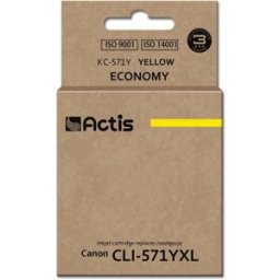 Tinteiro Compatível CLI-571YXL Canon (Amarelo) - ACTIS