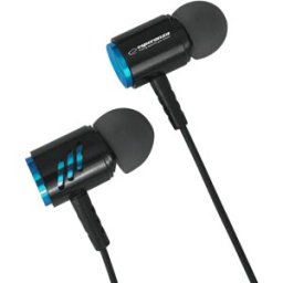 Auriculares Stereo c/ Fios e Microfone (Preto/Azul) - ESPERANZA