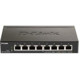 Switch de Rede 8 Portas Gerido L2/L3 Gigabit Ethernet (10/100/1000) PoE (Preto) - D-LINK
