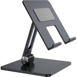 Suporte de Mesa Ajustável Tamanho XXL (2 pivôs) p/ Telemóveis e Tablet (Cinza) - AISENS