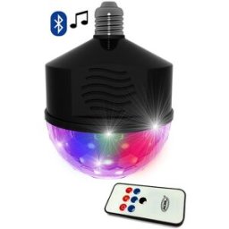 PARTY FUN Lampada LED RGB E27 c/ Efeito de Luz Rotativo e Coluna Bluetooth 4W - PartyFunLights