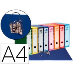 LIDERPAPEL Pasta de Arquivo de Alavanca A4 Filing System Forrado s/ Rado Lombada 80mm Cores Sortidas c/Caixa