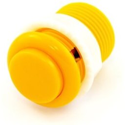 Botão Pulsador p/ Consolas de Arcade 12V/1A (35 x 46mm) - Amarelo