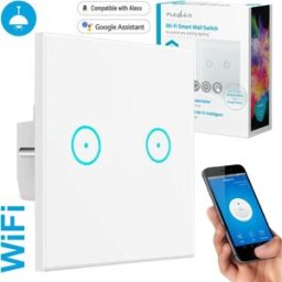 Interruptor Inteligente Duplo Wi-Fi em Vidro p/ Encastrar - NEDIS