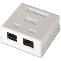 Caixa p/ Tomada RJ45 c/ 2 Conectores UTP Cat6 (Branco) - AISENS