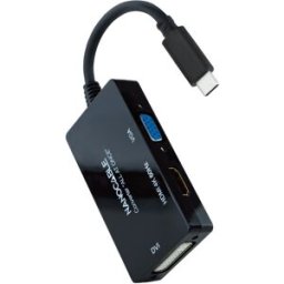 Conversor USB-C Macho - HDMI/DVI/VGA (Preto) - NANOCABLE