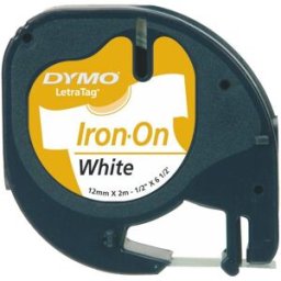 Cinta Rotuladora Auto-Adesiva Preto Sobre Branco (2 mts/1,2cm) - DYMO
