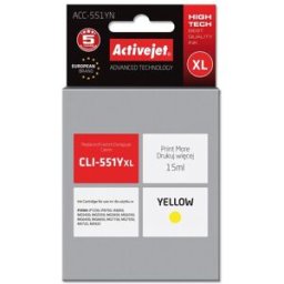 Tinteiro Compatível CLI-551Y Canon (Amarelo) - ACTIVEJET