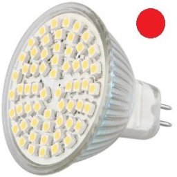 ELMARK Lampada 60 LEDs SMD3528 12V MR16 3W Cor Vermelho