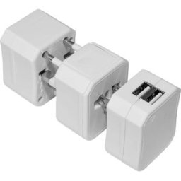 WELL Ficha Adaptadora Universal de Viagem com 2x USB