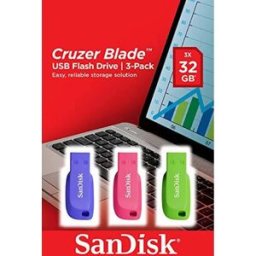Pack 3x Pen Drive Cruzer Blade 32GB USB 2.0 - SANDISK