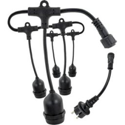 Cabo Eléctrico de Arraial (2x 1,5mm) IP65 220V c/ Suportes Lampadas E27 - 15 mts