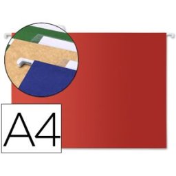 LIDERPAPEL Capas de Suspensão Din A4 Kraft Vermelho