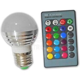 Lampada LED G45 220V E27 RGB 3W c/ Comando