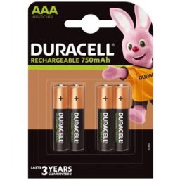 Blister 4x Pilhas Recarregáveis Ni-MH AAA 1,2V 750mAh - DURACELL
