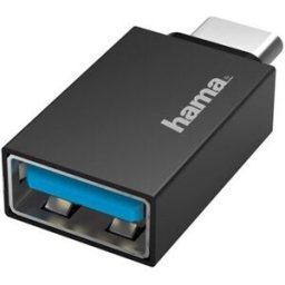 Adaptador USB-C Macho - USB-A Fêmea (Preto) - HAMA