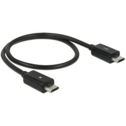Cabo Micro-USB B Macho - Micro-USB B Macho 30cm (Preto) - DELOCK