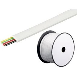 Bobine Cabo Telefone 4 Condutores Espalmado Branco (100 mts) - GOOBAY