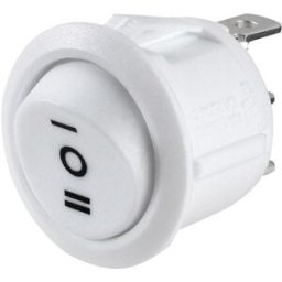 Interruptor Redondo ON-OFF-ON (250V 6A) - Branco