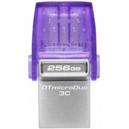 Pen Drive DataTraveler MicroDuo 3C 256GB USB 3.2 Gen 1 (Roxo) - KINGSTON