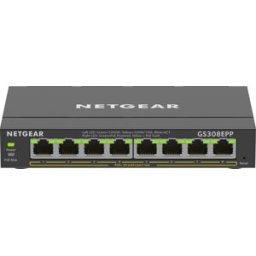 Switch de Rede 8 Portas Gigabit PoE+ Plus Switch Gerido L2/L3 - NETGEAR