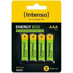 Pack 4x Pilhas Recarregáveis 1,2V AAA NiMH 850mAh - INTENSO