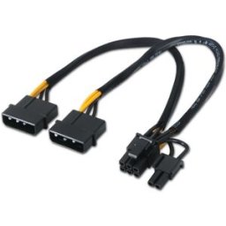 Cabo de Alimentação PCI-E - 2x Molex Macho (20cm) - AISENS