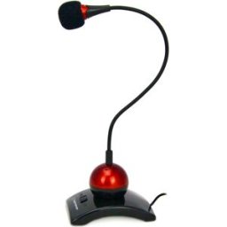 Microfone Secretária com Função ON-OFF p/ PC (Vermelho) - ESPERANZA
