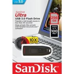 Pen Drive USB Ultra 256GB 3.0 (Preto) - SANDISK