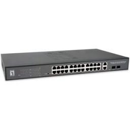 LevelOne Switch 24 Portas L2 Managed Gigabit + 2x Portas SFP + 2x Portas UPLINK RJ45 - LEVEL ONE
