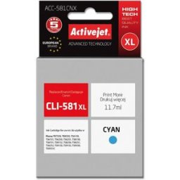 Tinteiro Compatível CLI-581C XL Canon (Ciano) - ACTIVEJET