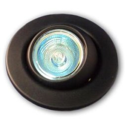 NORU Pack Lampada Halogéneo 220V 50W + Aro Encastre Giratório (Preto)