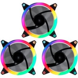 Pack 3x Ventoinhas Candy ARGB 120mm (Preto) - UNYKACH