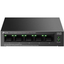 Switch de Rede Não-Gerido LiteWave LS105GP 5 Portas Gigabit com 4 Portas PoE+ (Preto) - TP-LINK