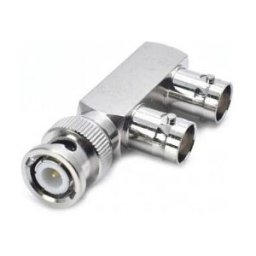 Ficha Adaptadora BNC Macho -> 2x BNC Femea