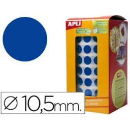 Etiquetas Auto Adesivas Apli Circulares 10,5mm Azul em Rolo