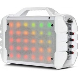 Coluna Portátil LEDs RGB c/ Leitor MP3, USB, SD, AUX, Bluetooth (Branco) - iDance