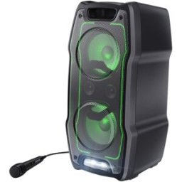 Coluna Portátil XParty 180W c/ Microfone e Luz RGB (Preto) - SHARP
