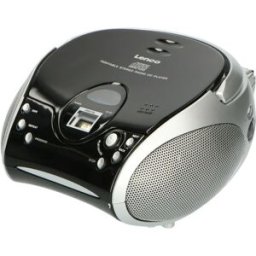 Rádio Portátil SCD-24 c/ Leitor de CD (Preto/Prateado) - LENCO