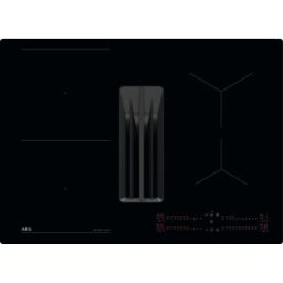 Placa de Indução c/ Exaustor Integrado TCH74B01FB Série 6000 4 Zonas 68cm 7350W (Preto) - AEG