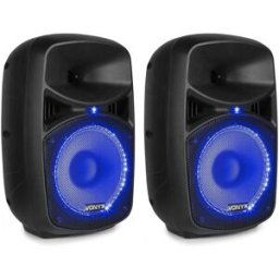 Pack 2 Colunas (Activa + Passiva) 8" 400W MP3/USB/SD/Bluetooth c/ Microfone+Cabos (VPS082A) - VONYX