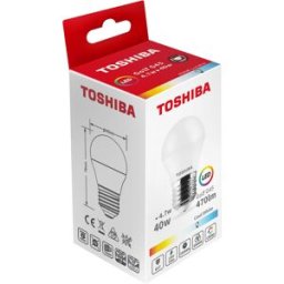 Lâmpada LED E27 G45 4,7W 6500K 470Lm - TOSHIBA