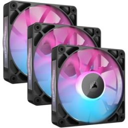 Pack 3x Ventoinhas iCUE LINK RX120 RGB 12mm (Preto) - CORSAIR