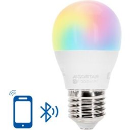 AIGOSTAR Lâmpada LED Inteligente E27 G45 Mesh Bluetooth 220V 6,5W RGB + 2700K~6500K 555Lm
