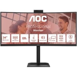 Monitor LED 34" E4 CU34E4CW UltraWide Quad HD (Preto) - AOC