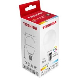 Lâmpada LED E14 G45 7W 4000K 806Lm - TOSHIBA