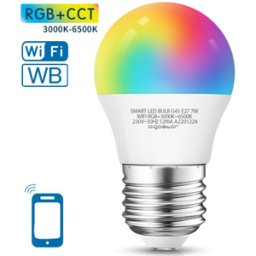 AIGOSTAR Lampada Smart LED Inteligente E27 G45 Wi-Fi 220V 7W RGB + Branco 3000K ~ 6500K
