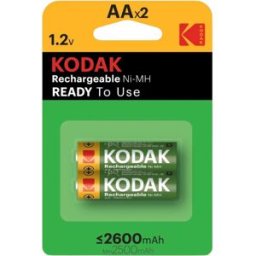 Blister 2 Pilhas Recarregáveis AA 1,2V 2600mAh - KODAK
